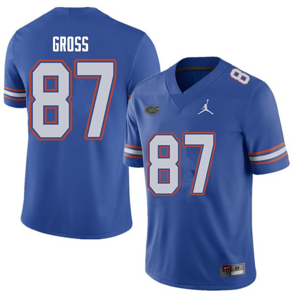 Men's NCAA Florida Gators Dennis Gross #87 Stitched Authentic Jordan Brand Royal College Football Jersey CHB2465AV